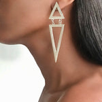 Load image into Gallery viewer, KHUSUS Silver Triangle Pyramid Earrings
