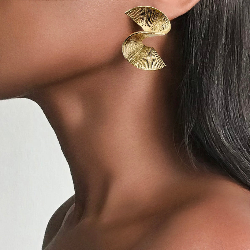Spiral earrings hotsell gold