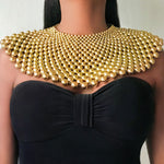 Load image into Gallery viewer, ASYUT Statement African Gold Beaded Necklace
